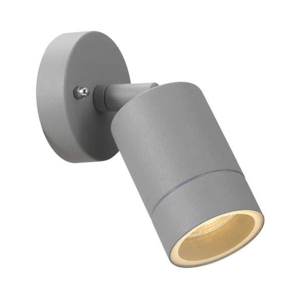 Peak Single Silver Adjustable Cylinder Exterior Wall Light