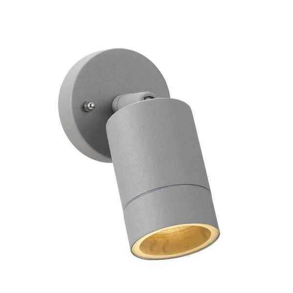 Peak Single Silver Adjustable Cylinder Exterior Wall Light