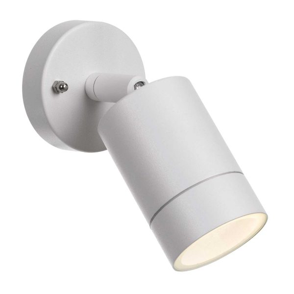 Peak Single White Adjustable Cylinder Exterior Wall Light