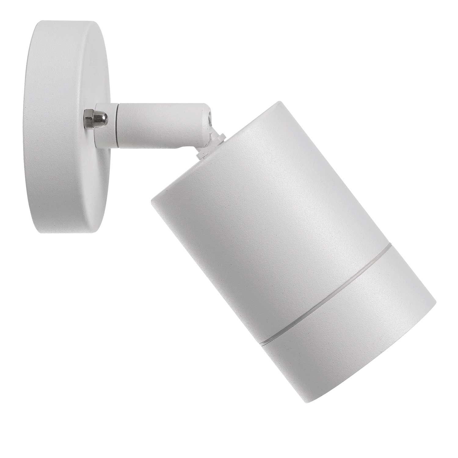 Peak Single White Adjustable Cylinder Exterior Wall Light