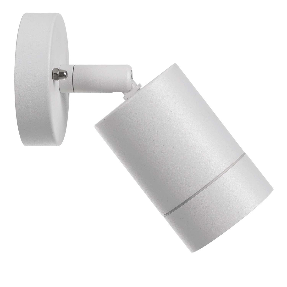 Peak Single White Adjustable Cylinder Exterior Wall Light