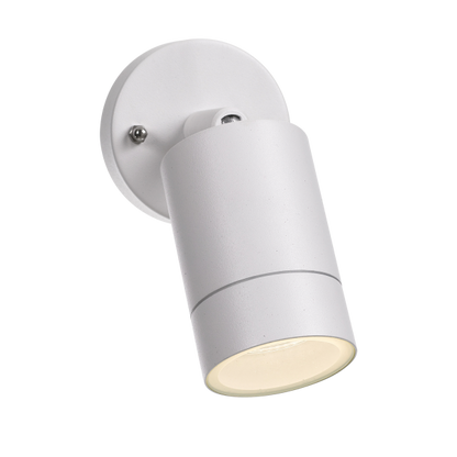 Peak Single White Adjustable Cylinder Exterior Wall Light
