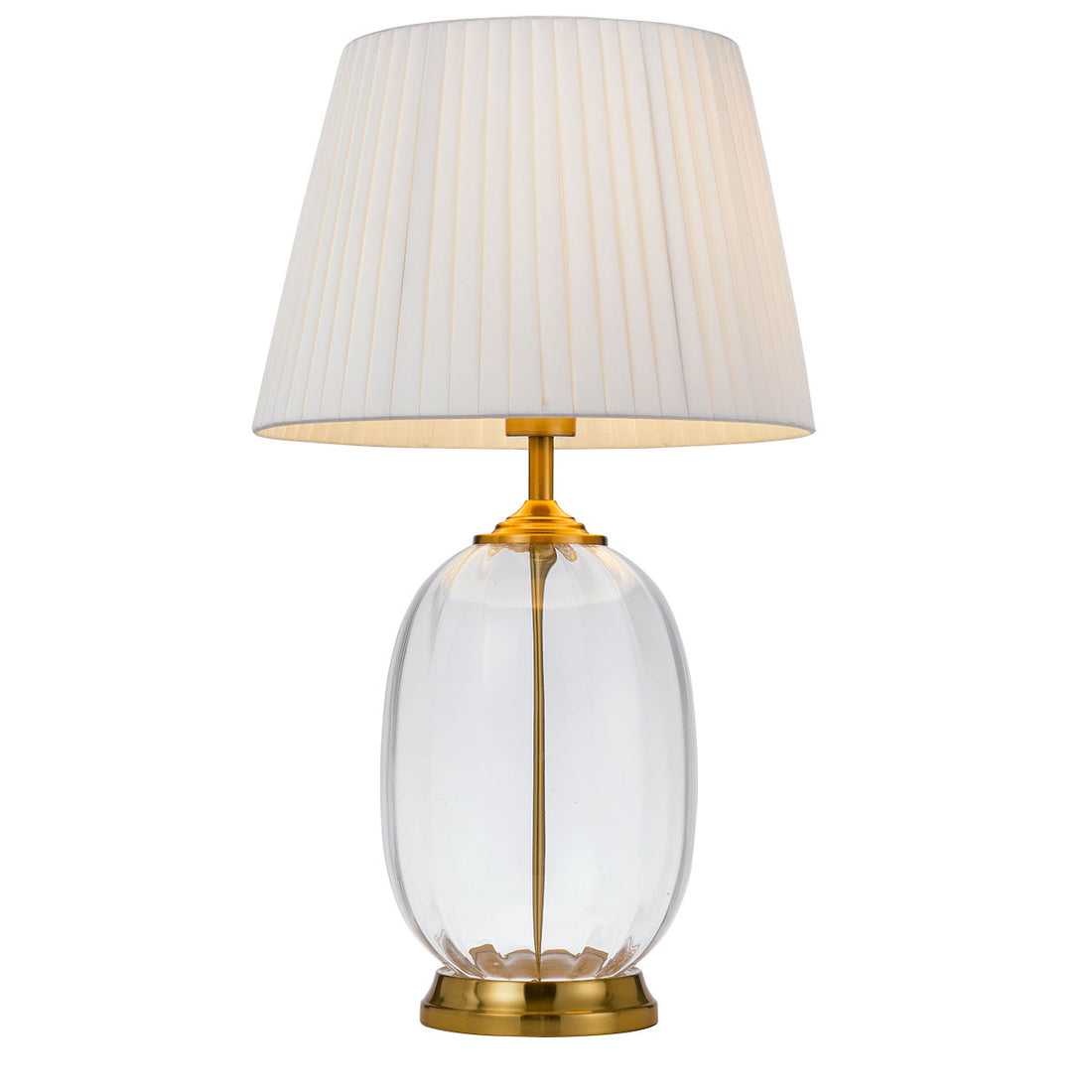 Perla Clear Glass with Antique Gold Modern Table Lamp