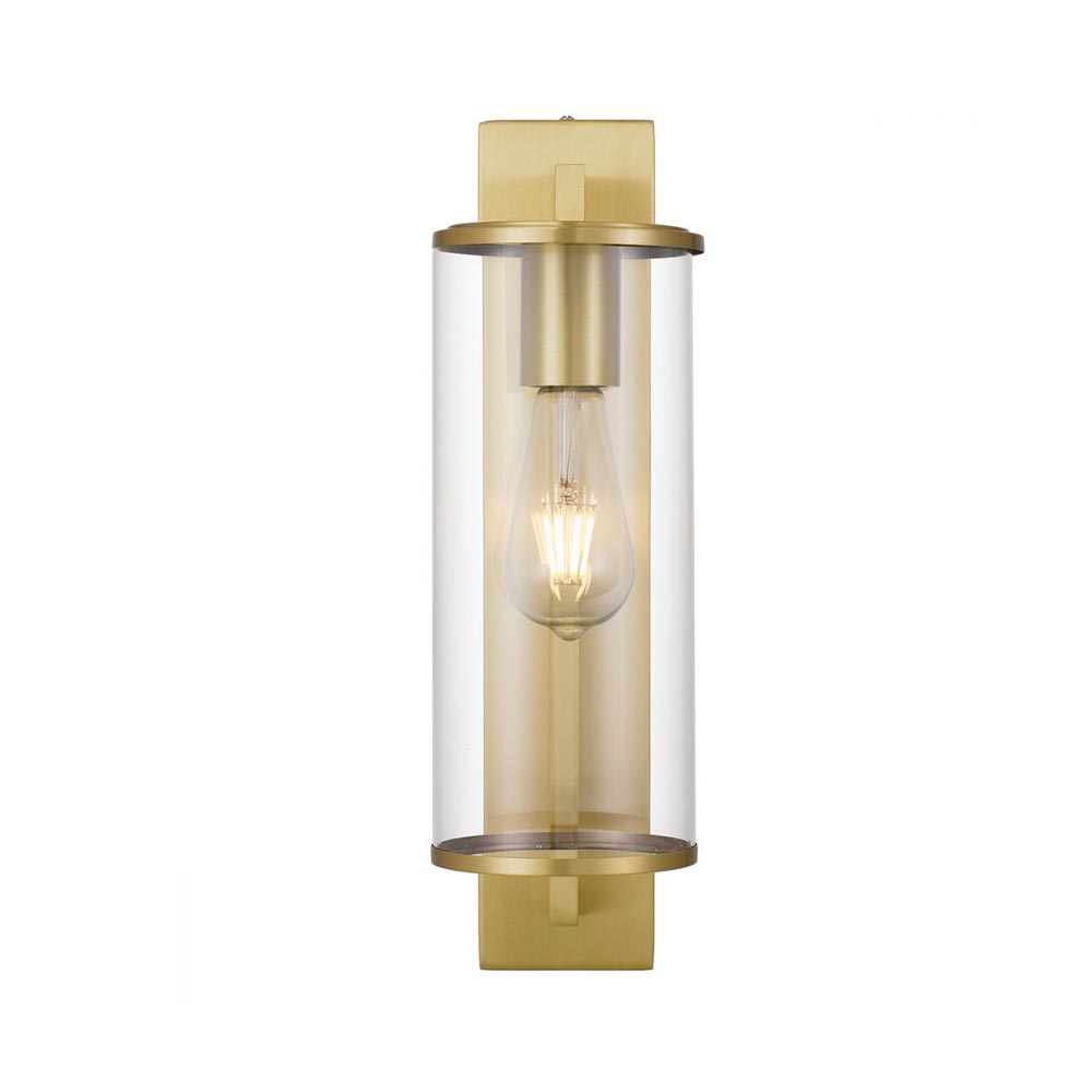 Perova 40cm Brass Cylindrical Modern Outdoor Coach Light