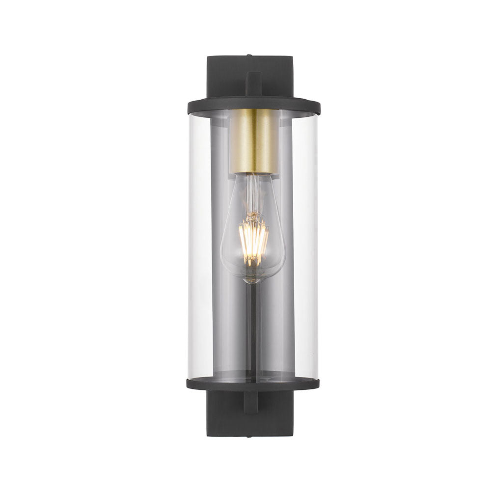 Perova 40cm Black Cylindrical Modern Outdoor Coach Light