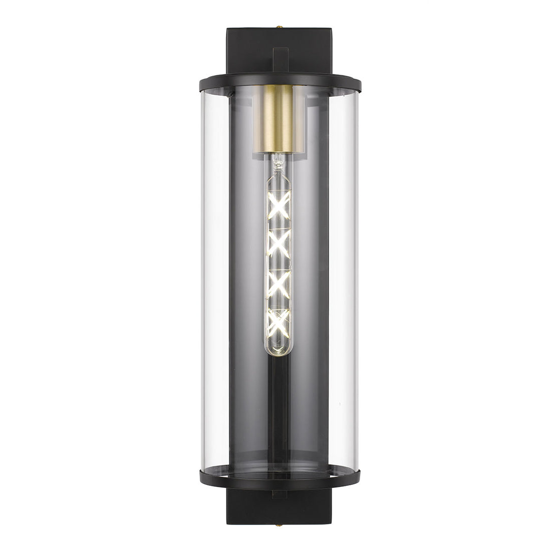 Perova 50cm Black Cylindrical Modern Outdoor Coach Light