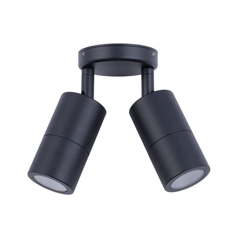 2 Light Black Adjustable Cylinder Wall Light