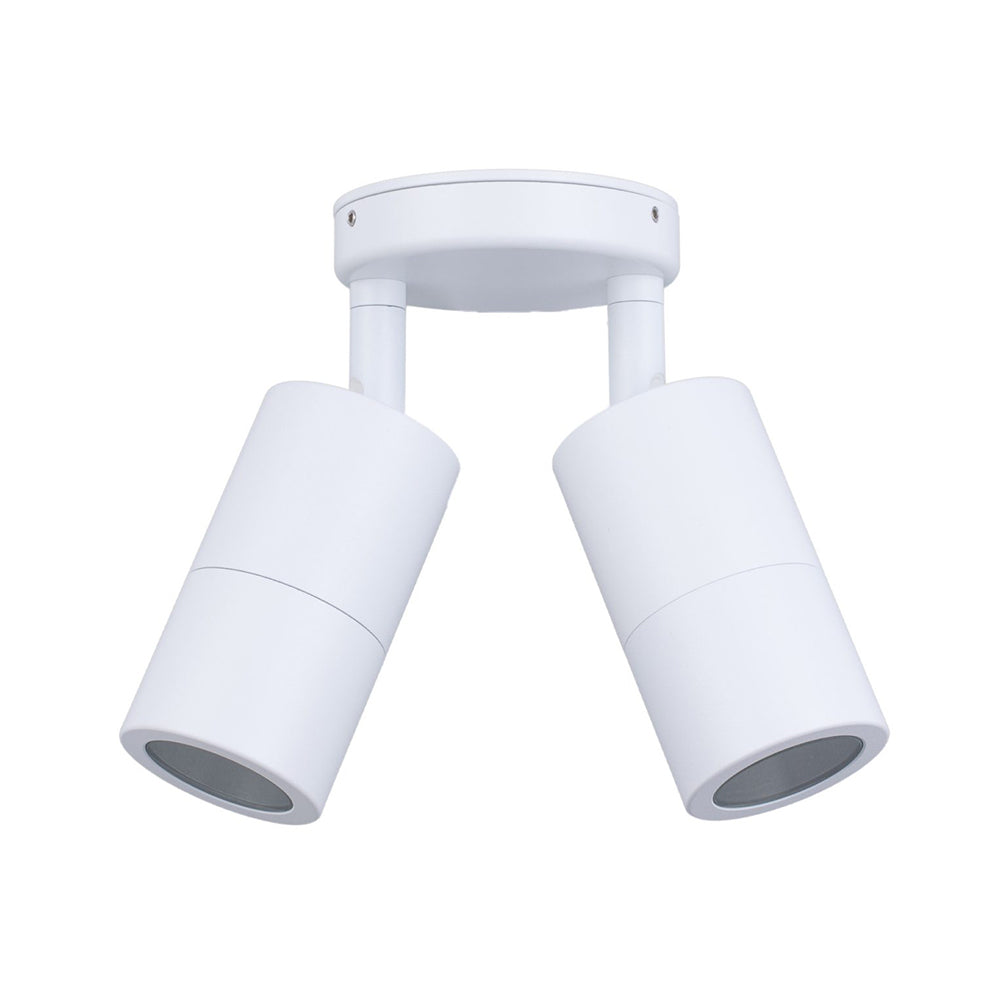 2 Light White Adjustable Cylinder Wall Light