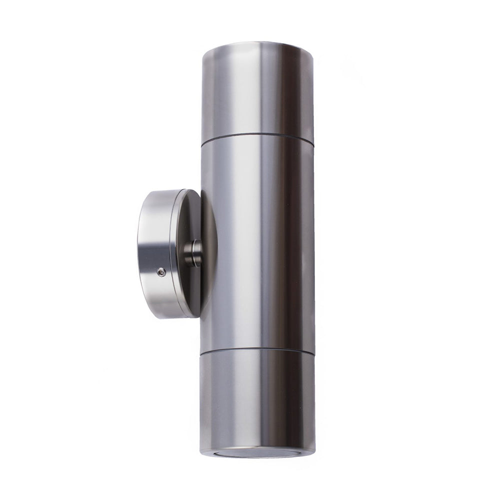 2 Light Up/Down Titanium Cylinder Pillar Exterior Wall Light