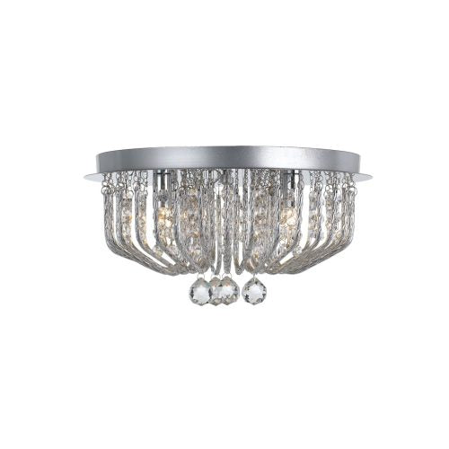 Pintor 5 Light Crystal and Spiral Metal Close to Ceiling