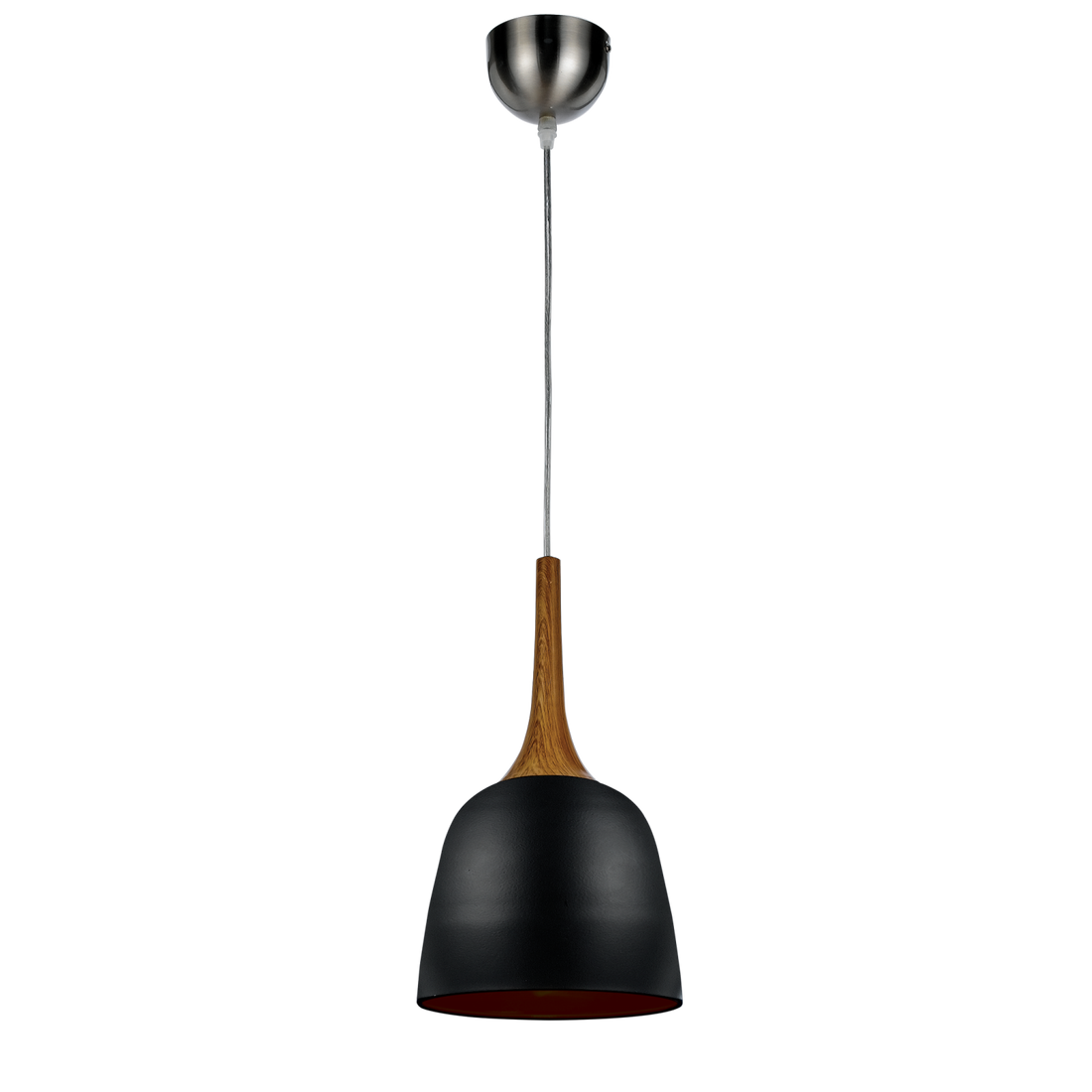 Polk 20 Black and Oak Modern Pendant