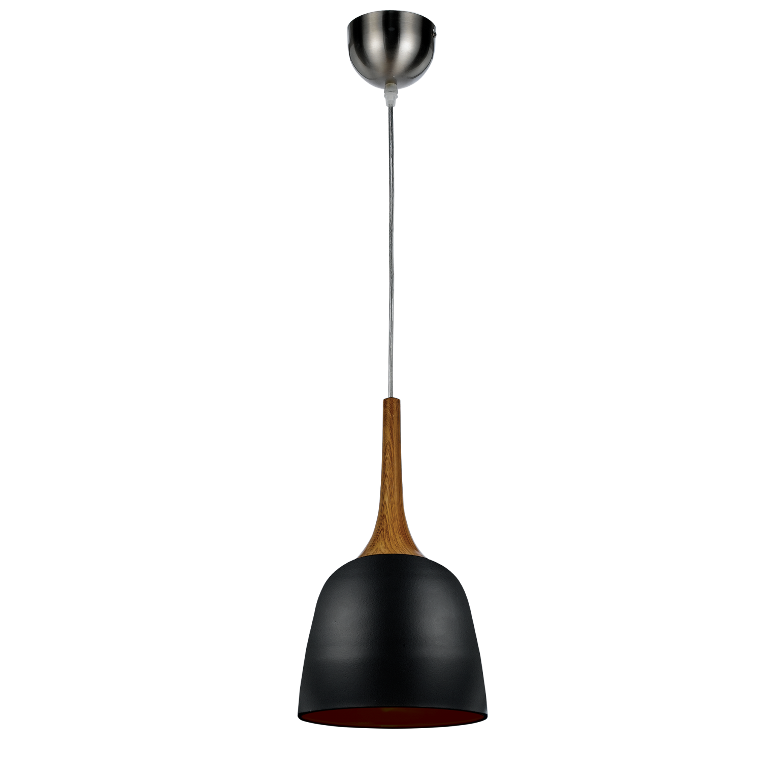 Polk 20 Black and Oak Modern Pendant