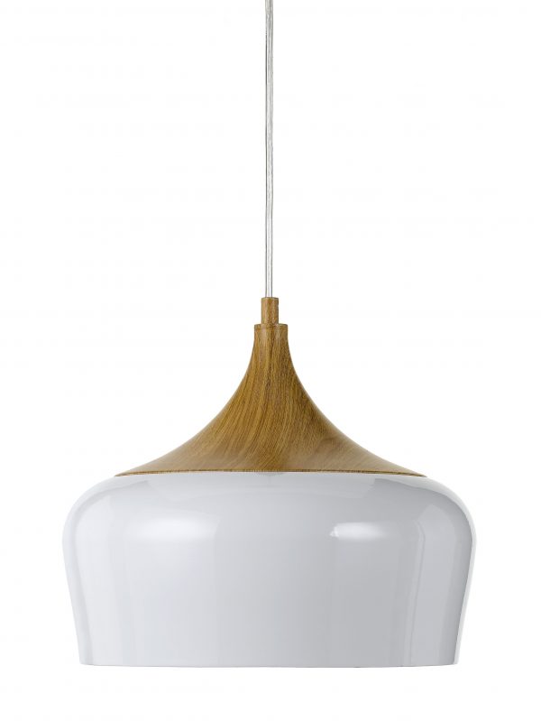 Polk 30 White and Oak Modern Pendant