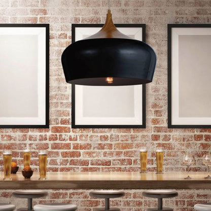 Polk 46 Black and Oak Modern Pendant