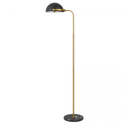 Pollard Black with Antique Gold and Marble Modern Floor Lamp