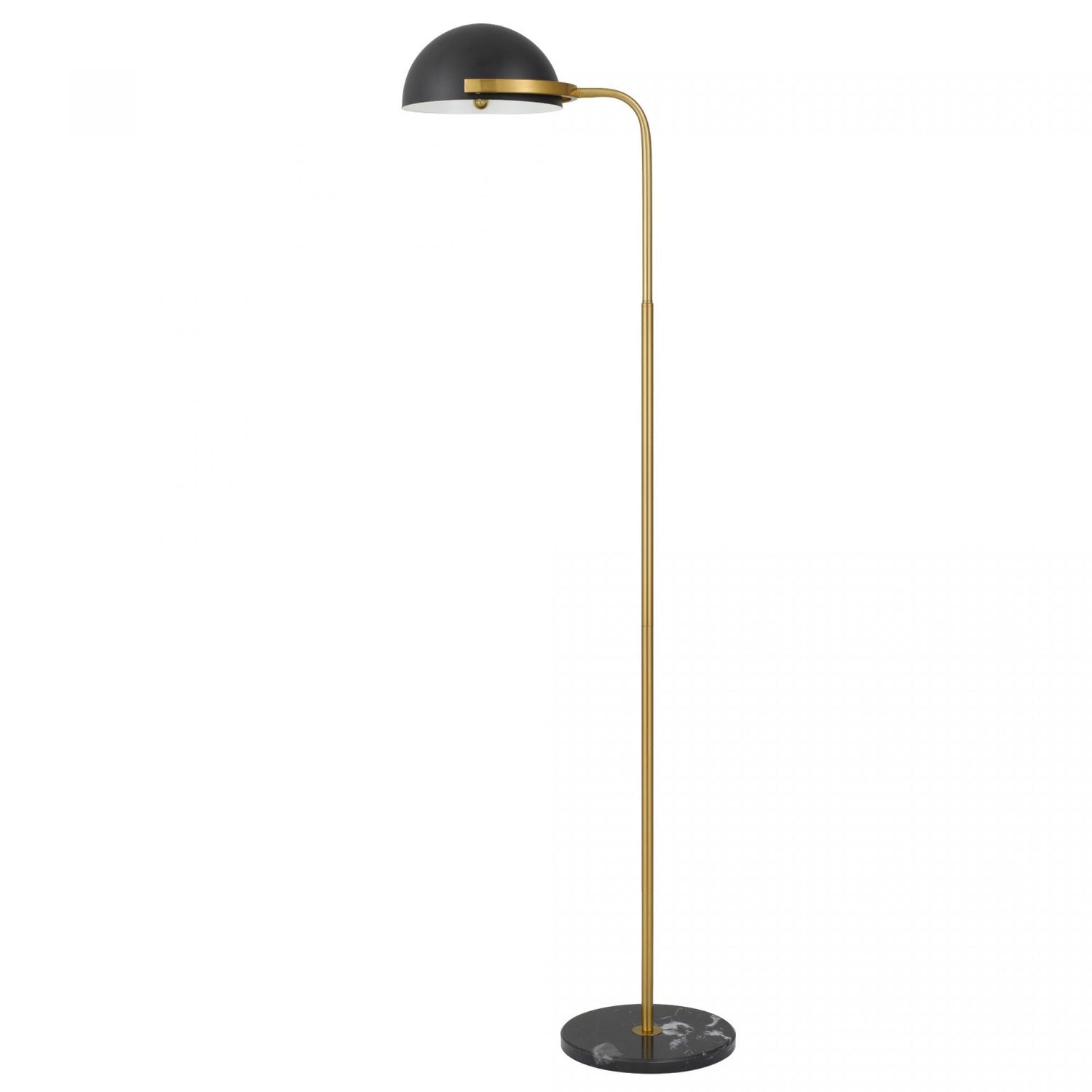 Pollard Black with Antique Gold and Marble Modern Floor Lamp