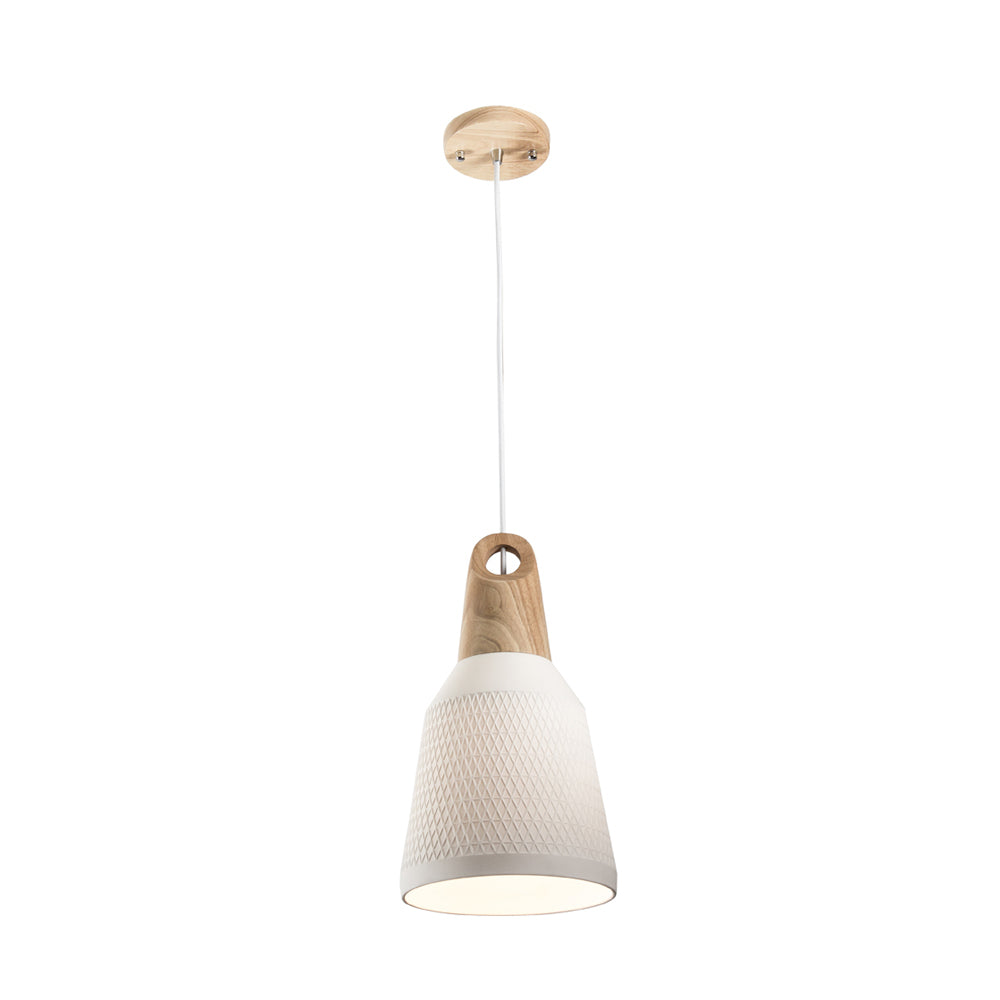 Morrissey Ceramic and Oak Timber Small Pendant