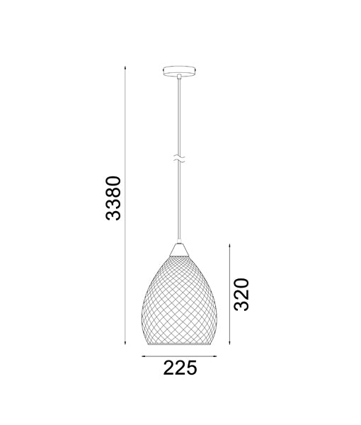 Rictus4 Chrome Textured Glass 225mm Modern Pendant