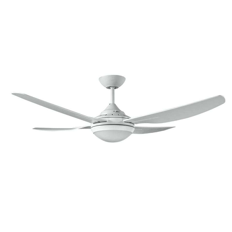 Royale II 1320mm White ABS Plastic Contoured 4 Blade Ceiling Fan with Light By Ventair
