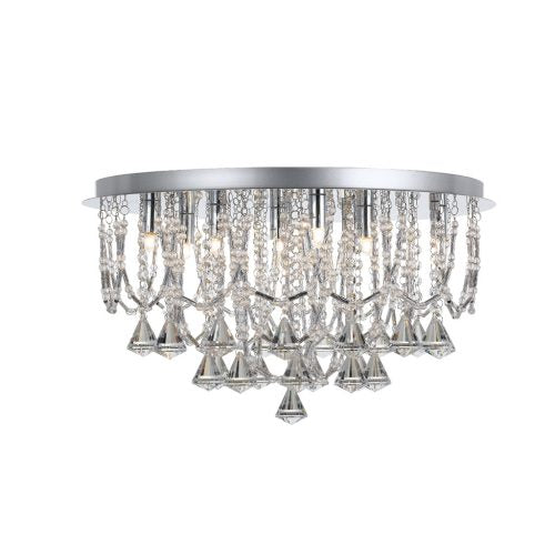 Sandro 9 Light Crystal Prism Drape Close to Ceiling