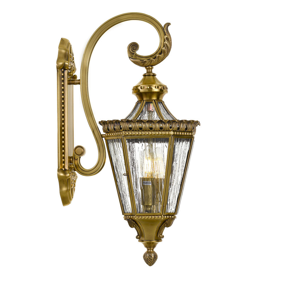 Scroll 25cm Solid Brass Tapered Lantern Coach Light
