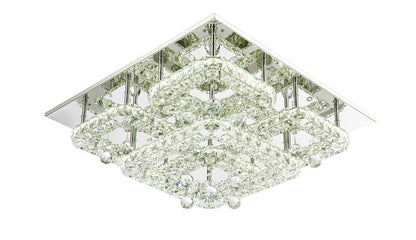 Sorac Multi Tier Tri-Colour LED 60w Round Crystal Frame and Drops Ceiling Light