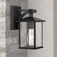 Coby 15cm Black Open Glass Box Lantern Coach Light