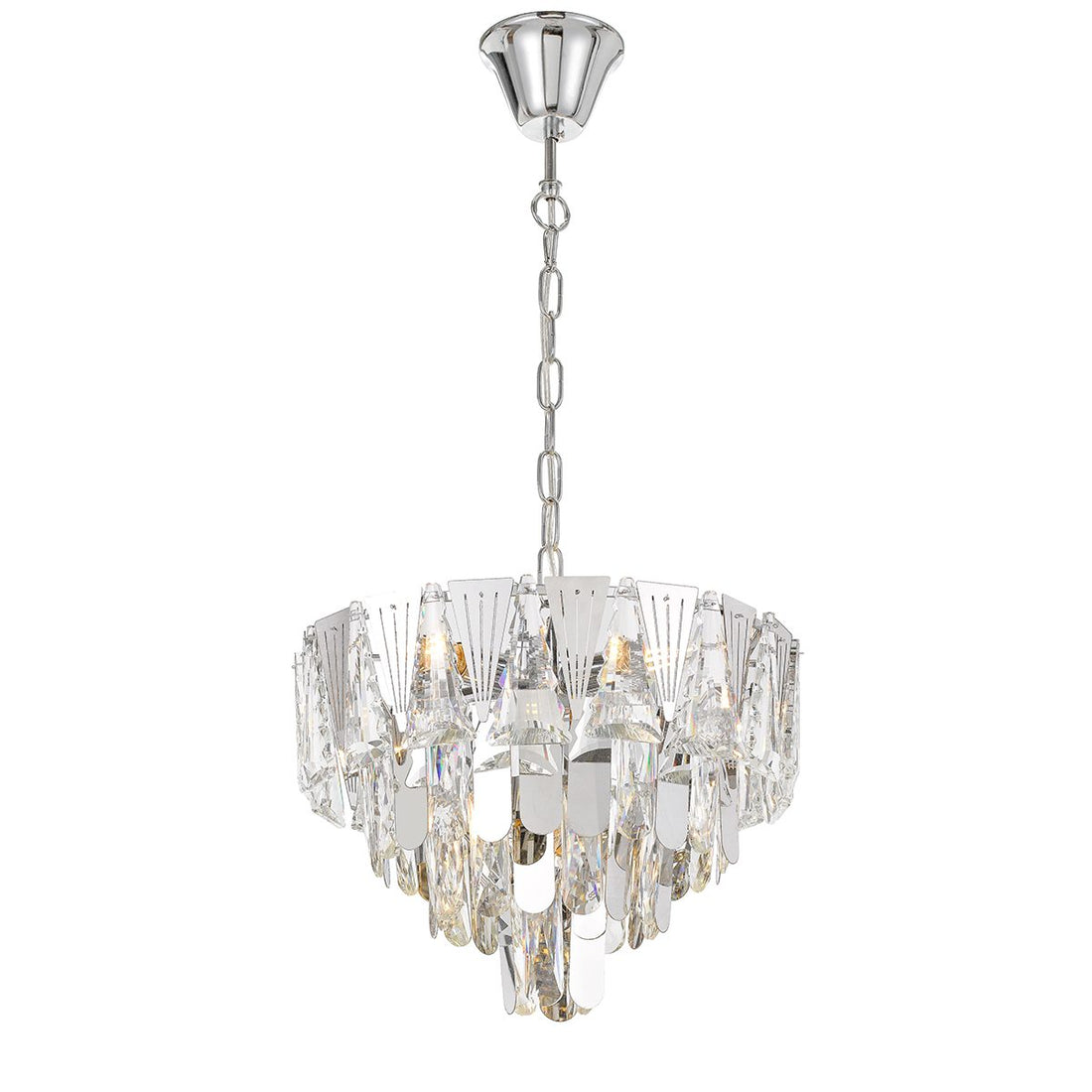 Valerie 40cm Chrome Modern Crystal Pendant