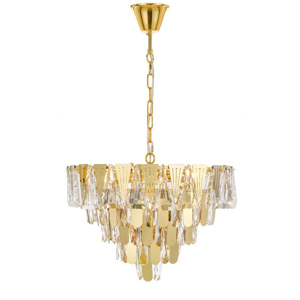 Valerie 40cm Gold Modern Crystal Pendant