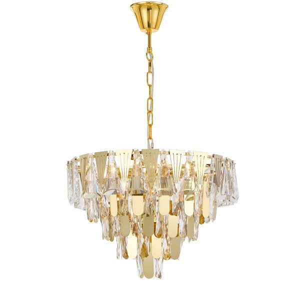 Valerie 40cm Gold Modern Crystal Pendant