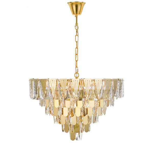 Valerie 60cm Gold Modern Crystal Pendant