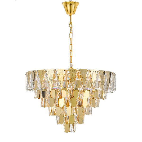 Valerie 60cm Gold Modern Crystal Pendant