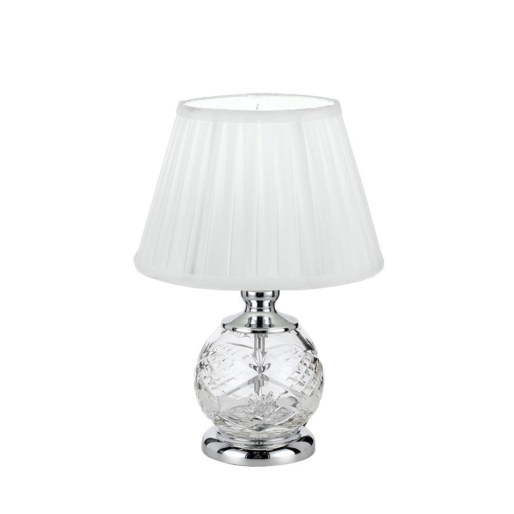 Vivian Chrome and Etched Glass Petit Table Lamp