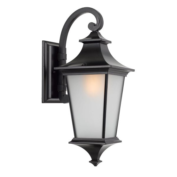 Westin Black and Frost Glass Exterior Coach Light