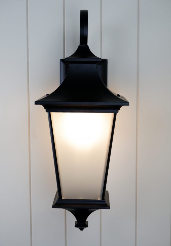 Westin Black and Frost Glass Exterior Coach Light