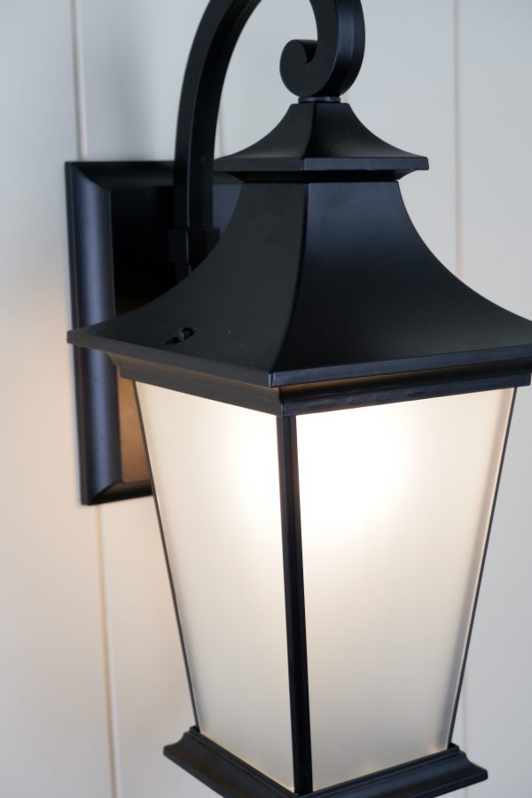 Westin Black and Frost Glass Exterior Coach Light