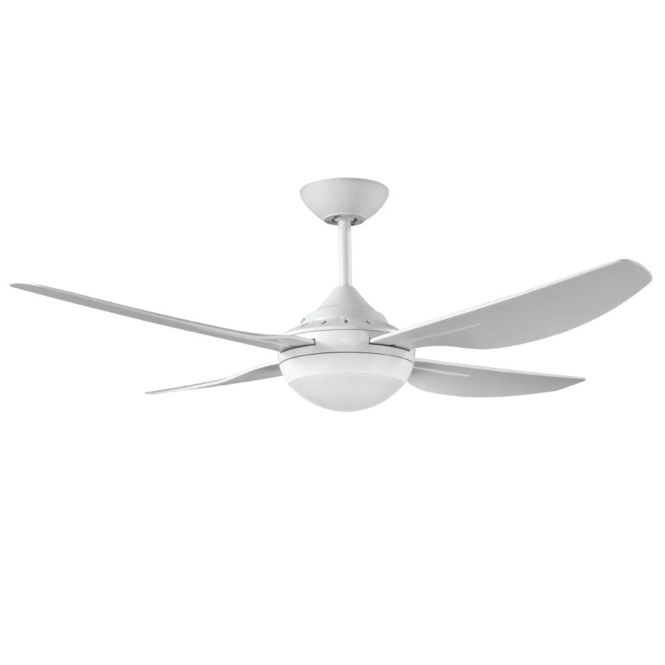 Harmony II 1200mm Led White ABS Plastic Contoured 4 Blade Ceiling Fan with Light By Ventair