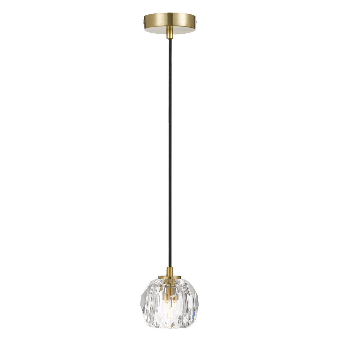 Zaha 1 Light Antique Gold with Crystal Pendant