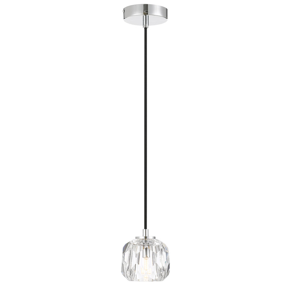 Zaha 1 Light Chrome with Crystal Pendant