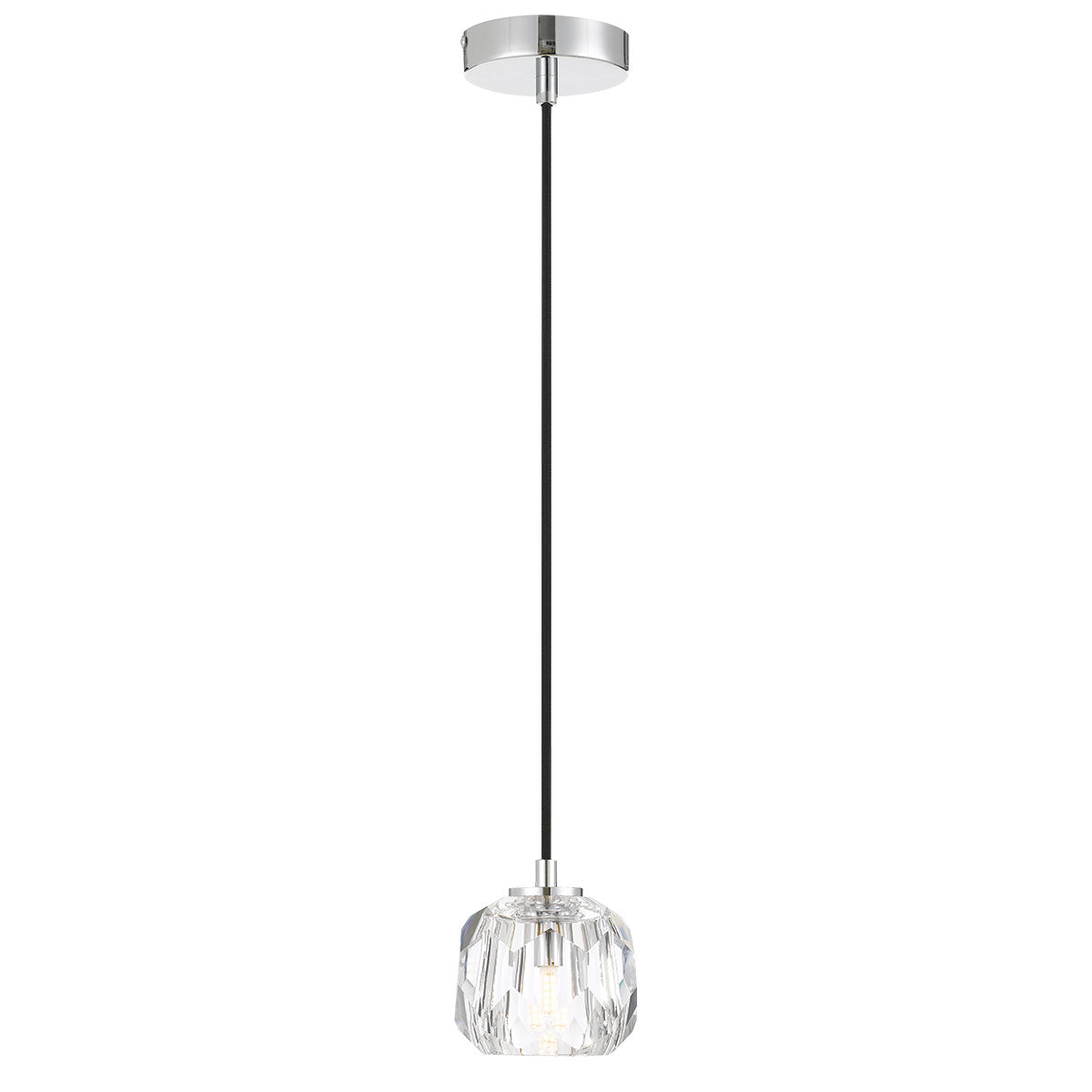 Zaha 1 Light Chrome with Crystal Pendant