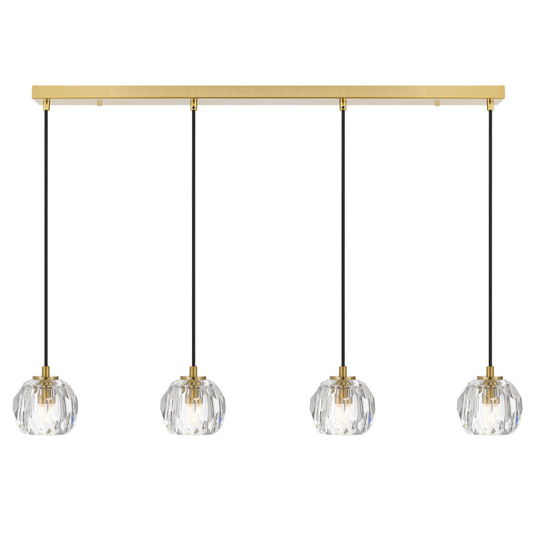 Zaha 4 Light Bar Antique Gold with Crystal Pendant