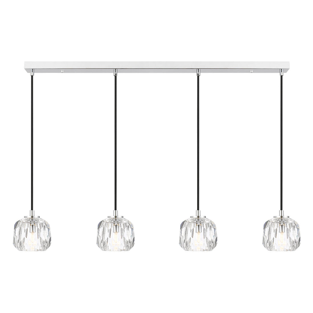 Zaha 4 Light Bar Chrome with Crystal Pendant