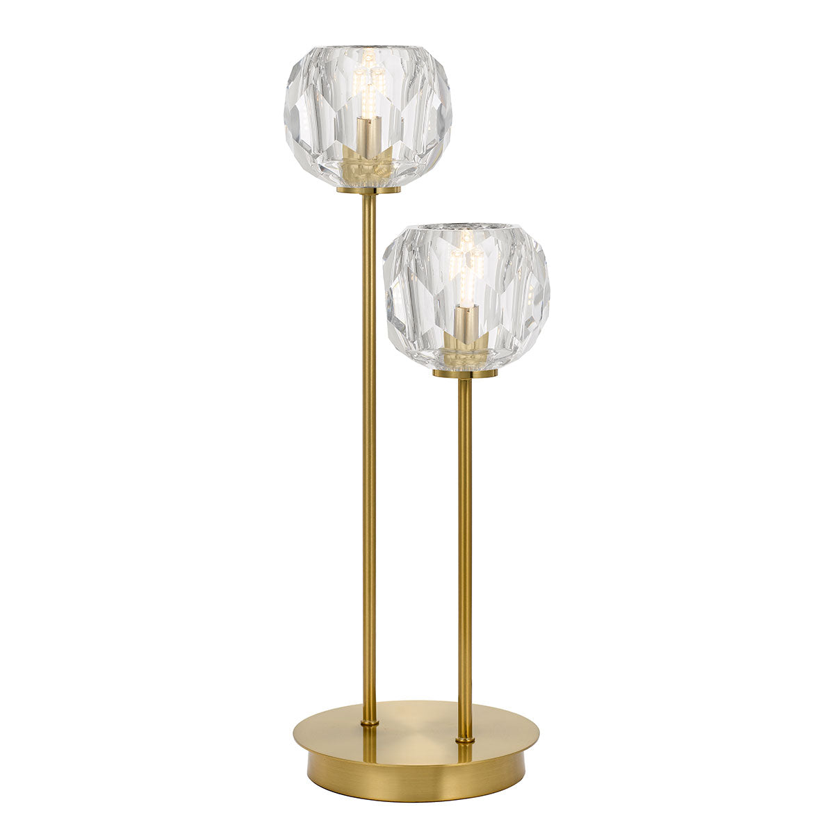 Zaha 2 Light Antique Gold with Crystal Table Lamp