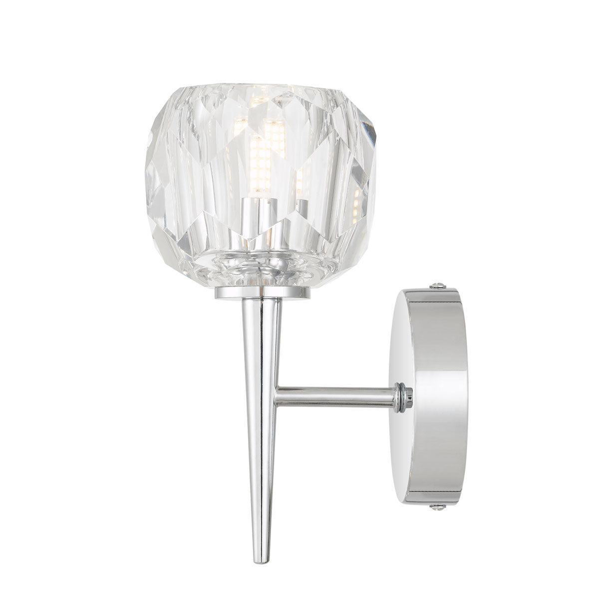 Zaha 1 Light Chrome with Crystal Wall Light