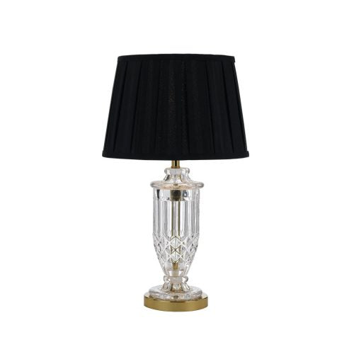 Adria Gold and Black Crystal-etch Glass Table Lamp