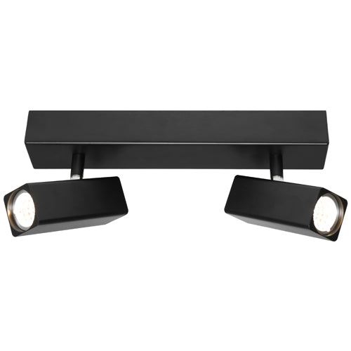 Artemis 2 Light Bar Black Square Architectural Slim LED Spotlight