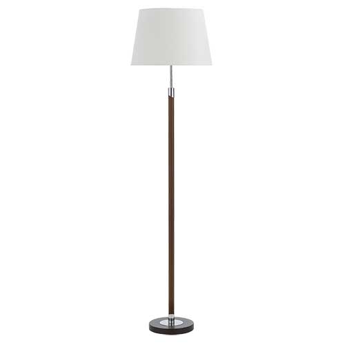 Belmore Walnut with White and Chrome Traditional Floor Lamp