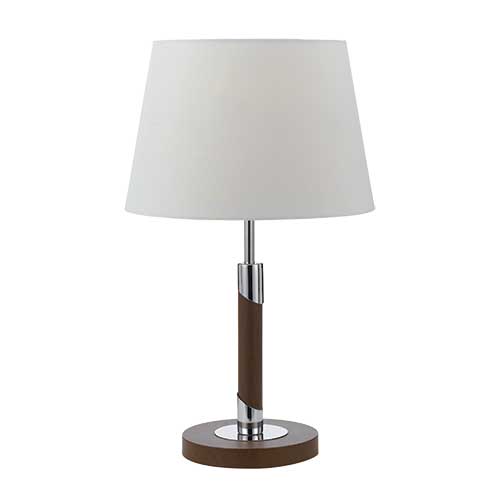 Belmore Walnut with White and Chrome Traditional Table Lamp