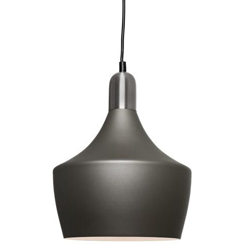 Bevo 1 Light Satin Chrome and Charcoal Pendant