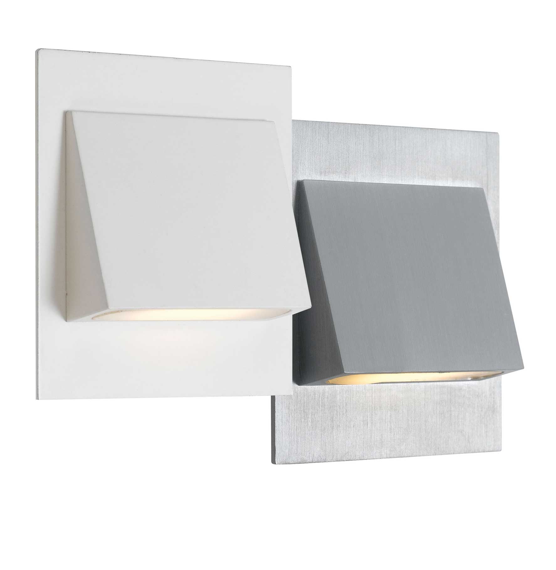 Brea White Warm White LED Wedge Offset Recessed Stair Fixture